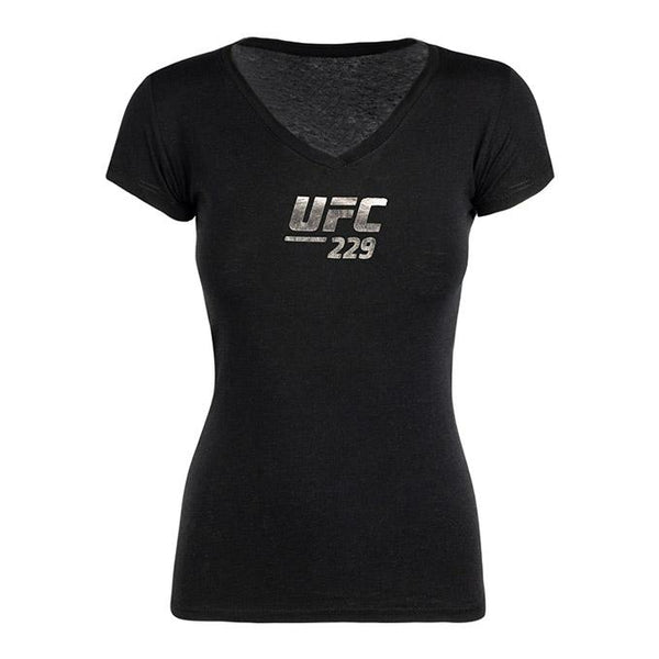 Ladies UFC 229 Event T-Shirt in Black - Front View