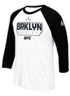Official Men's Reebok UFC Fight Night Brooklyn Weigh-In Influencer T-Shirt in White - Front View